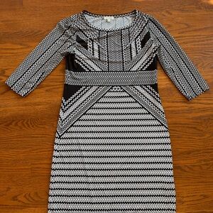 Elegant Black and White Patterned Dress